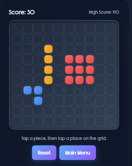 تصویری مینیمال از محیط بازی پازل باکس SBB Game با طراحی نئون